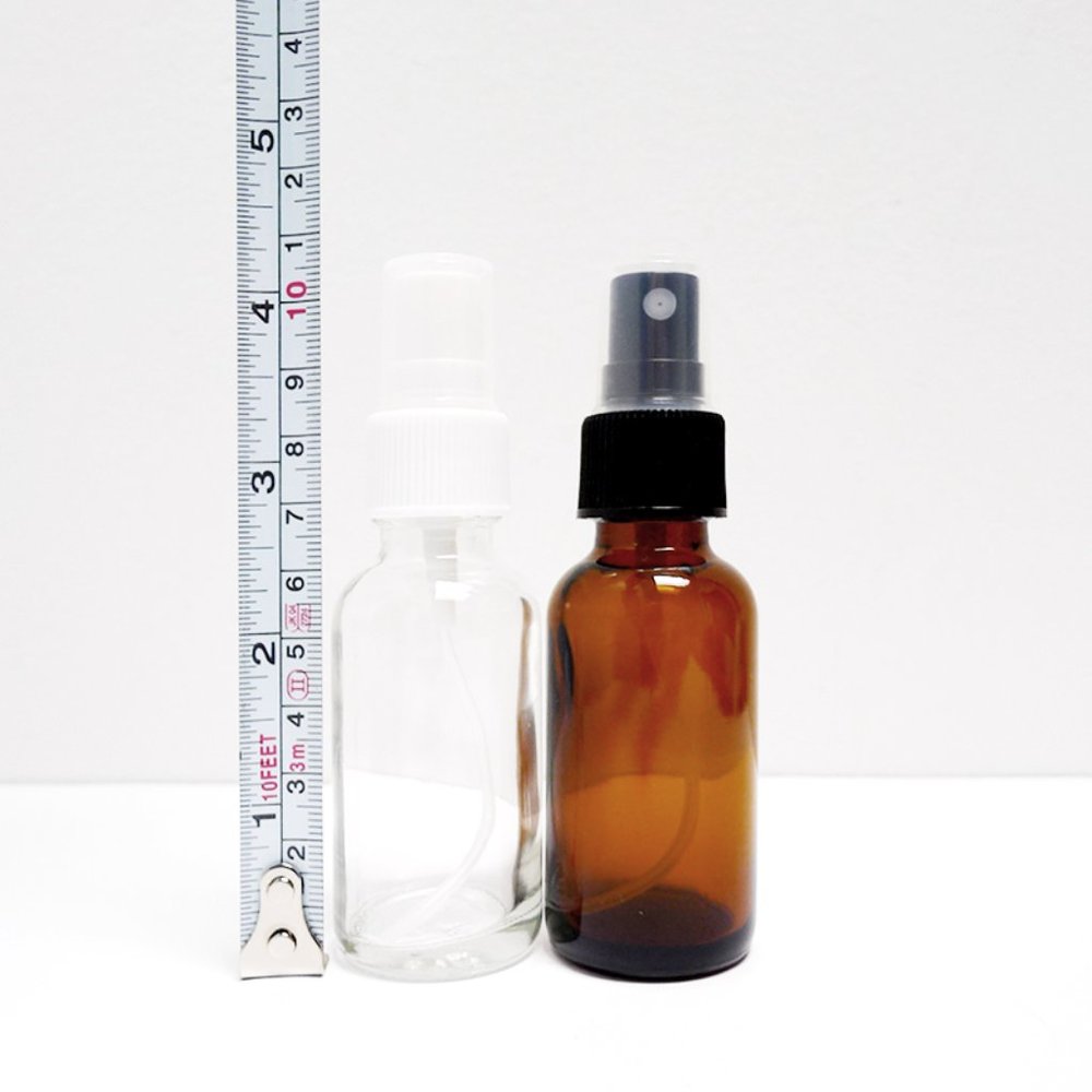 LOT 2 NEW BOSTON ROUND Clear Amber Fine Mist Spray Glass Bottles 1oz